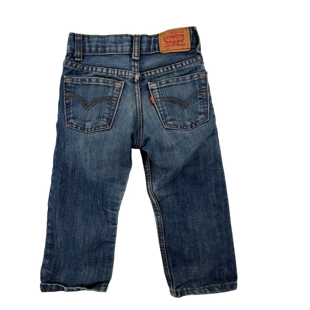 Levi's 514 Straight Fit Jeans Toddler Boys 3T Blue Excellent Adjustable Waist